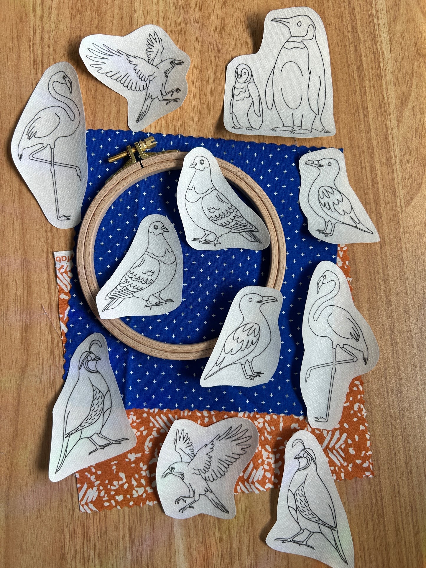 Peel Stick & Stitch Hand Embroidery Patterns by M Creative J