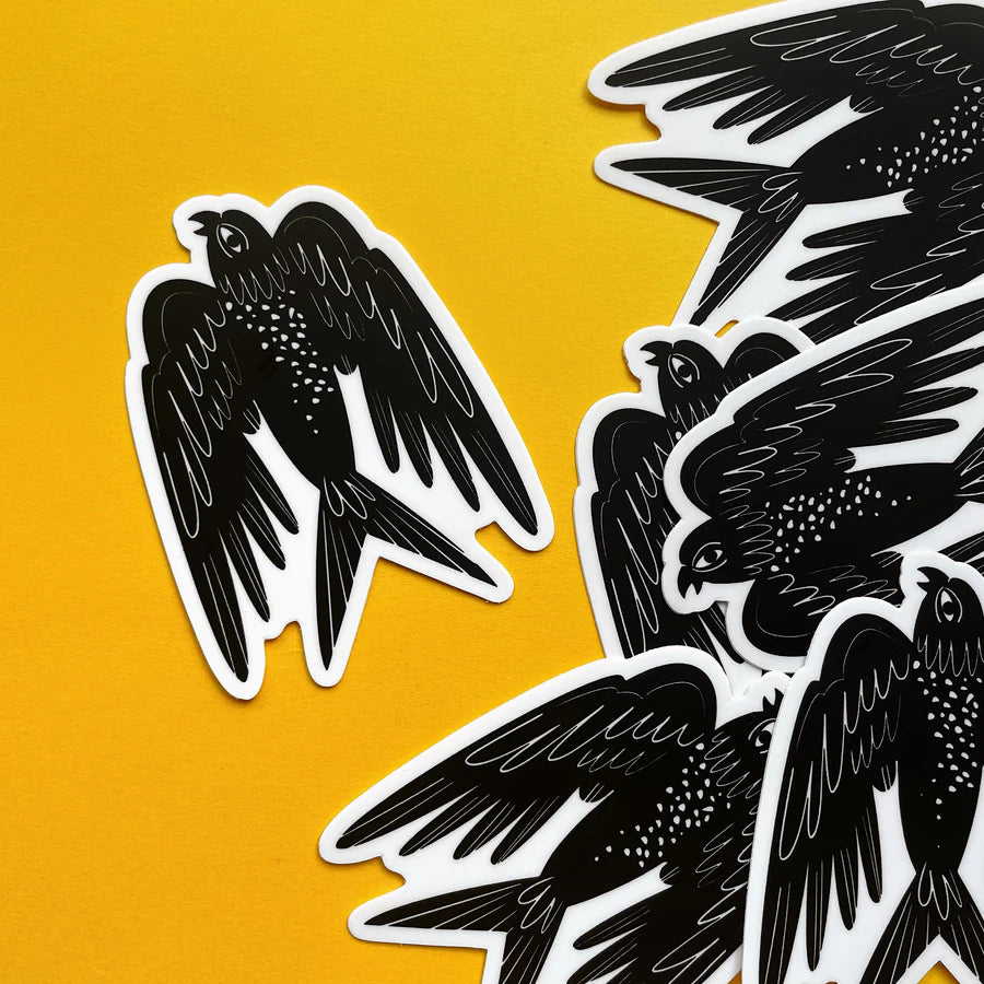 Black Folk Bird Sticker
