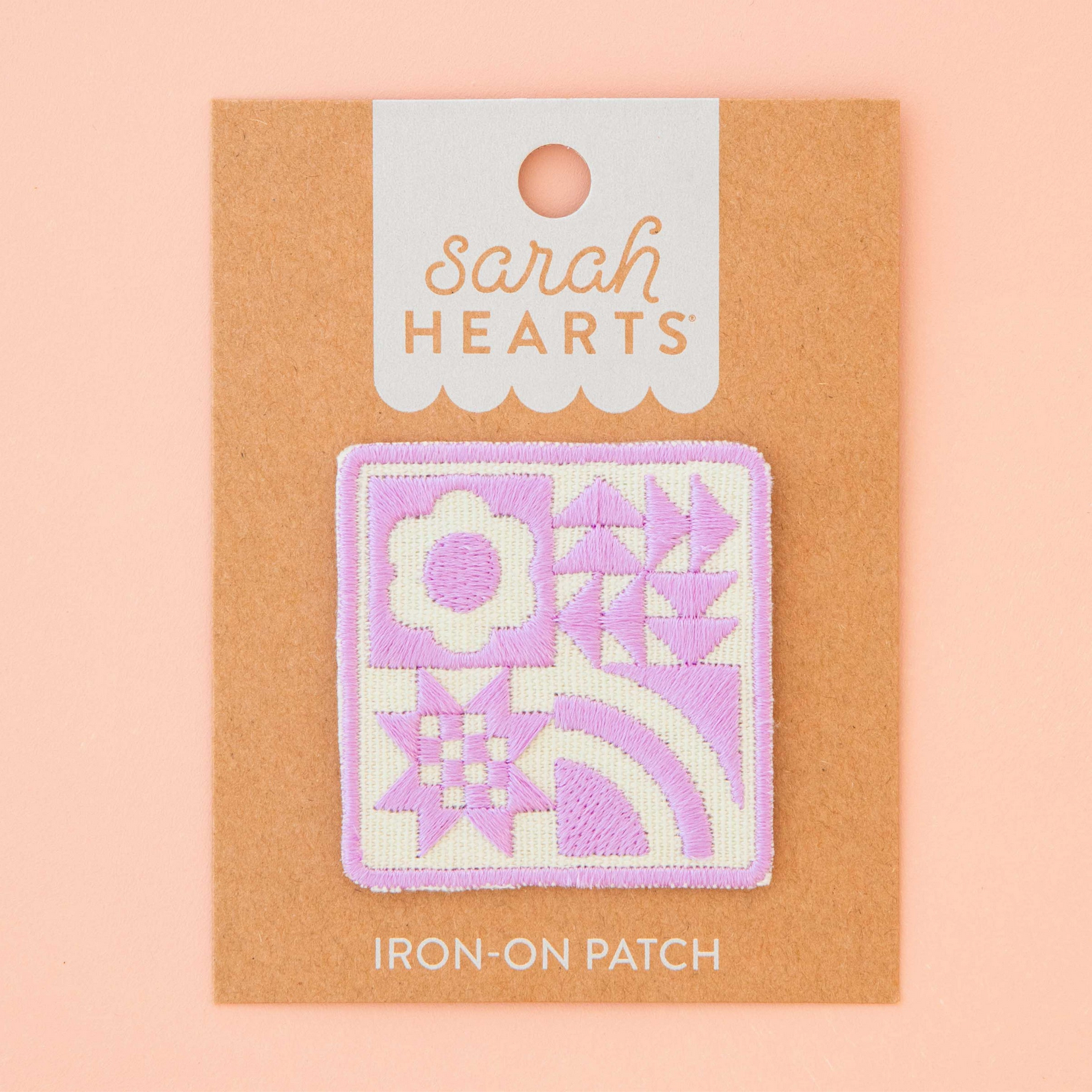 Lavender Quilt Block Iron-On Patch