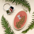 Moth and Fern - Intermediate Hand Embroidery Kit by MCreativeJ