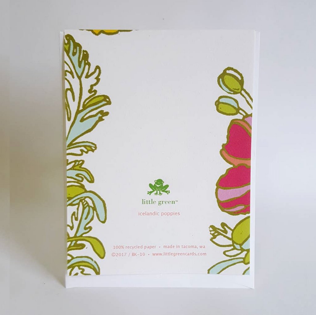 Icelandic Poppies Floral Blank Note Card