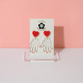 Heart In Hand Dangle Earrings