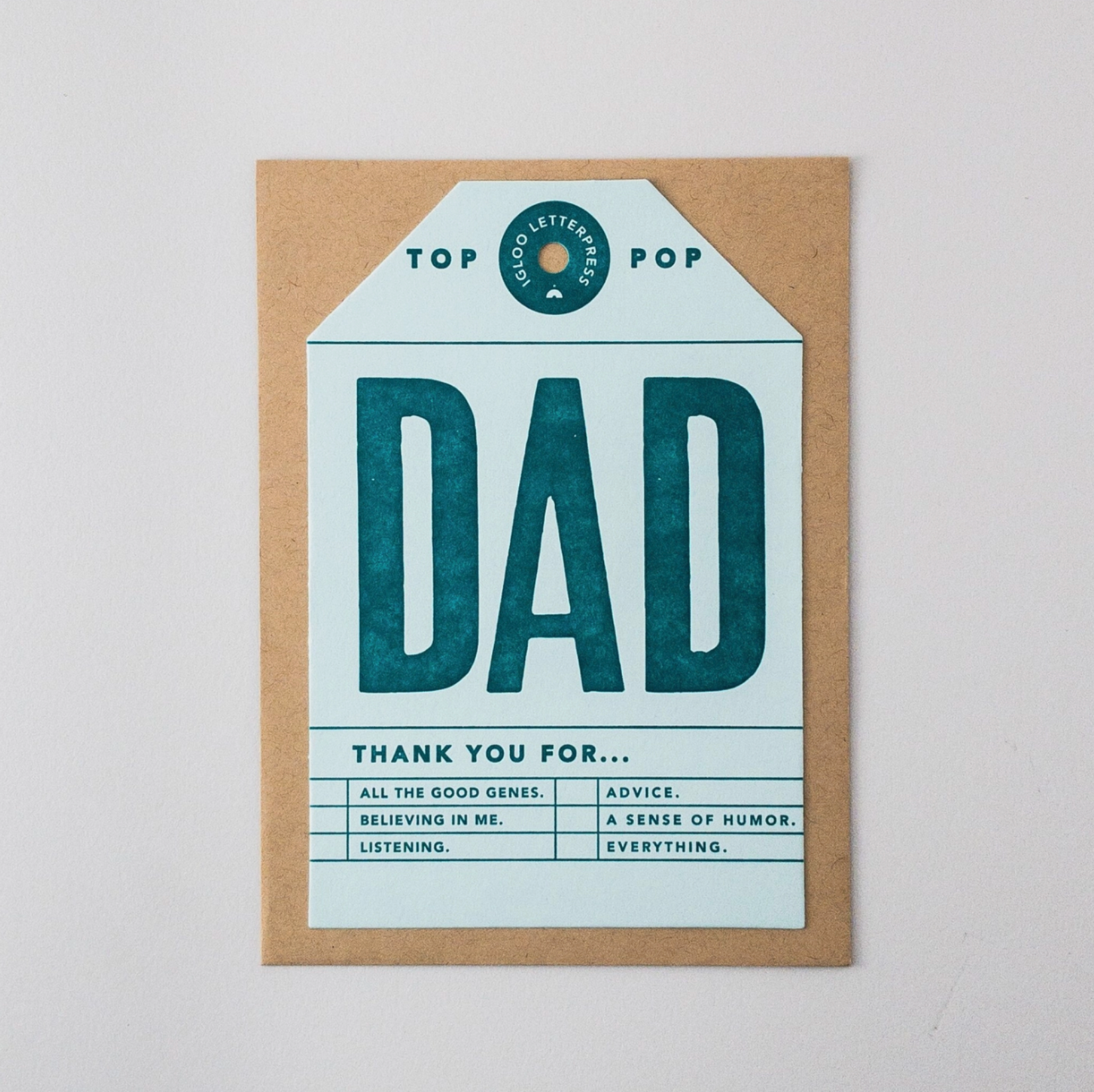 Dad Tag Letterpress Card