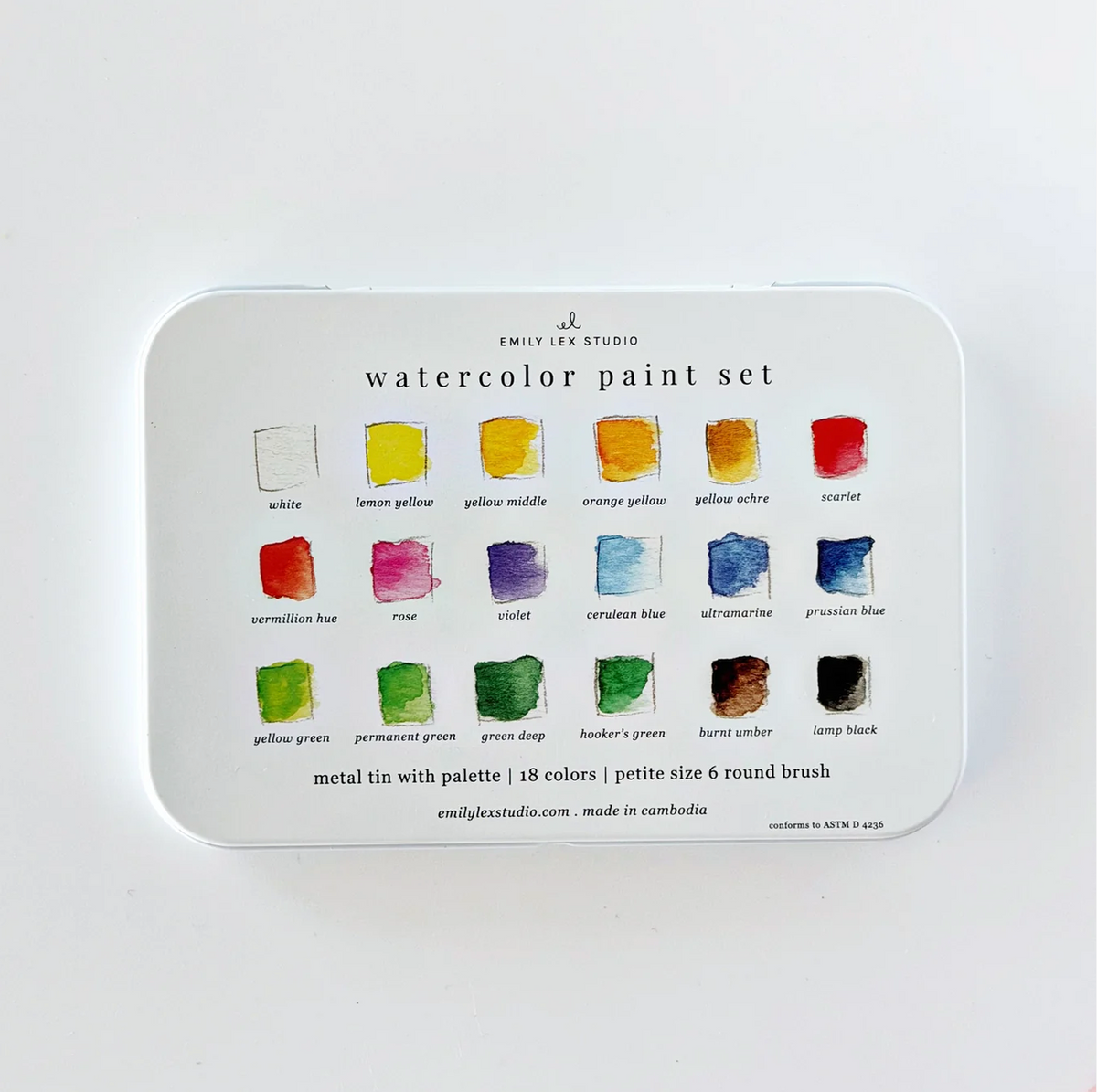 Watercolor Paint Set - 18 colors with Brush