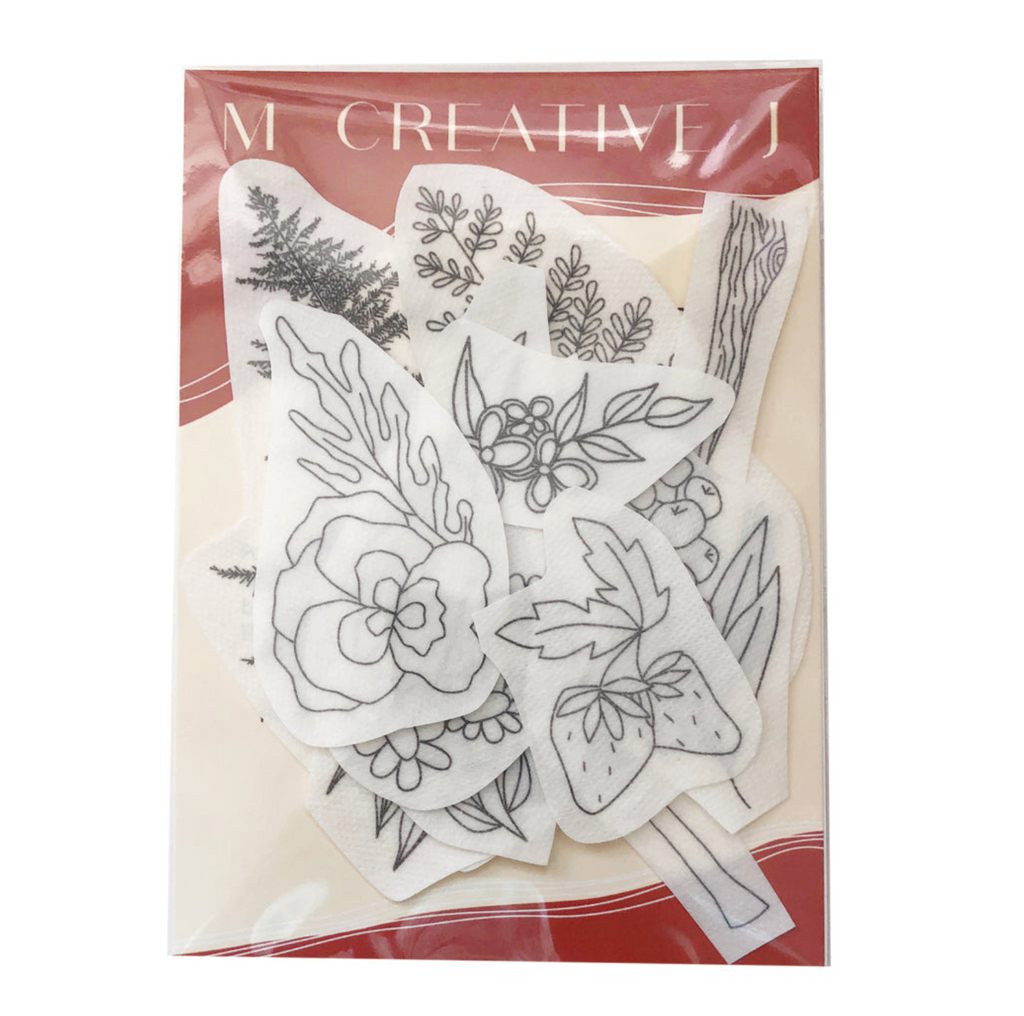 Peel Stick & Stitch Hand Embroidery Patterns by M Creative J
