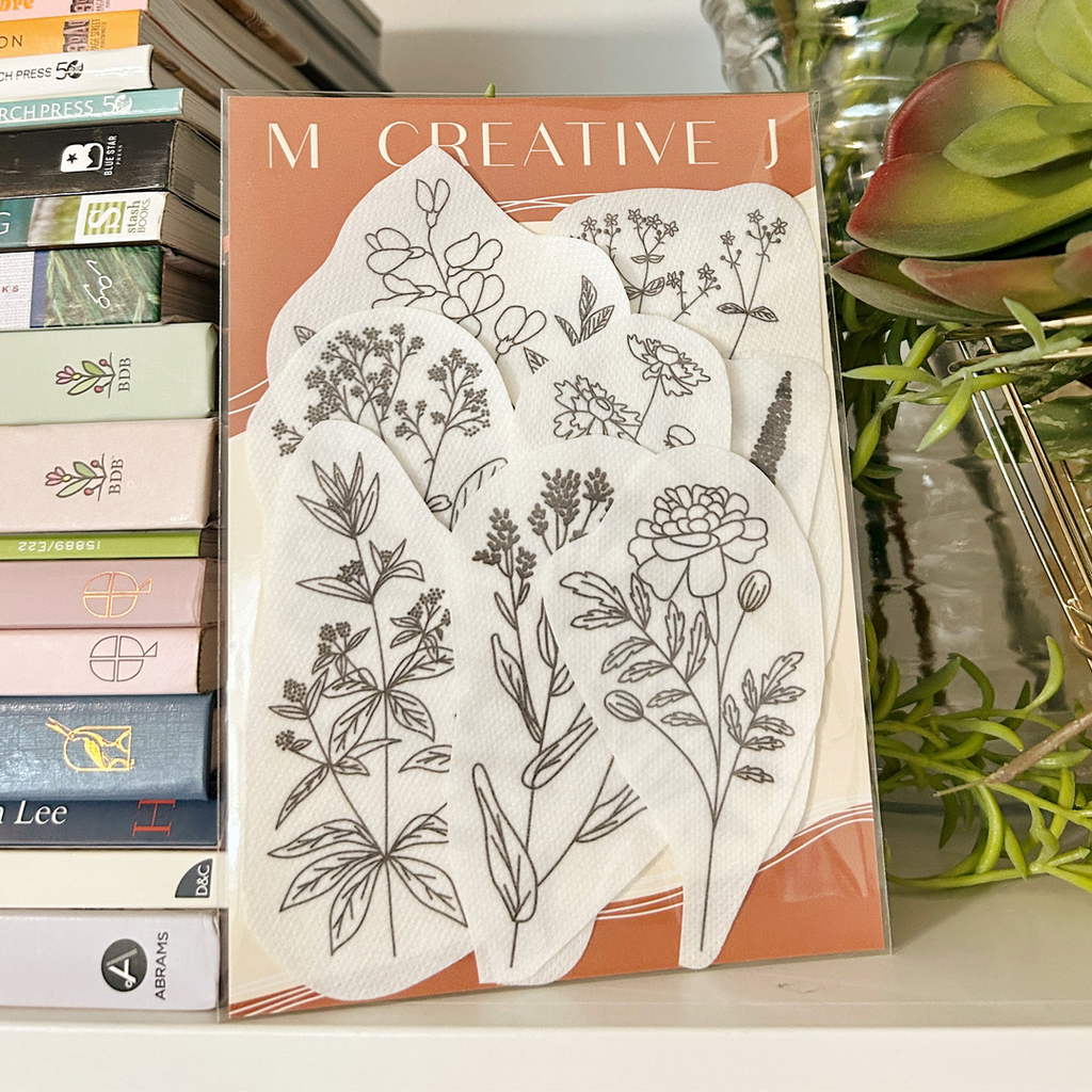 Peel Stick & Stitch Hand Embroidery Patterns by M Creative J