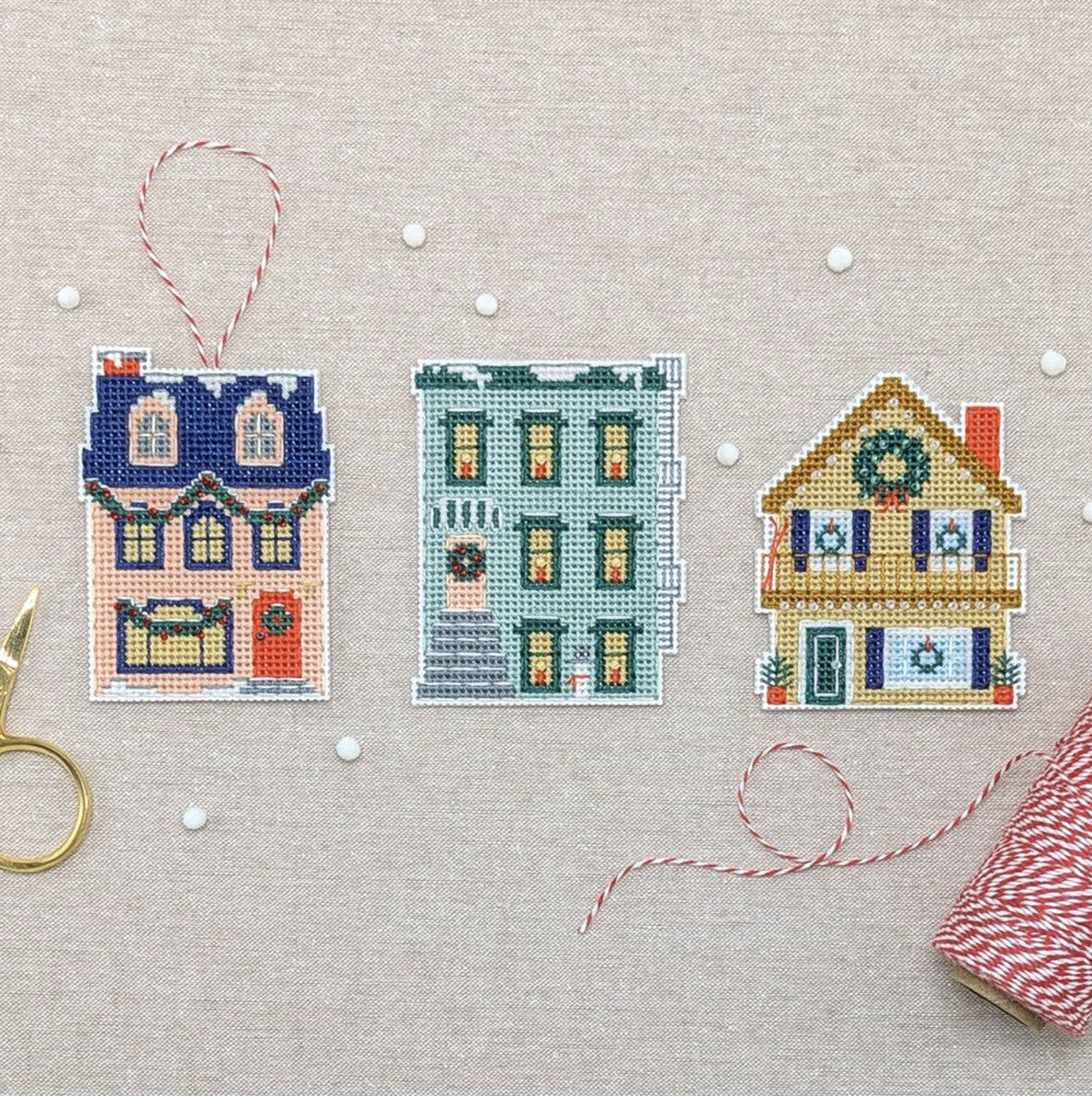 Holiday Homes Cross Stitch Kits