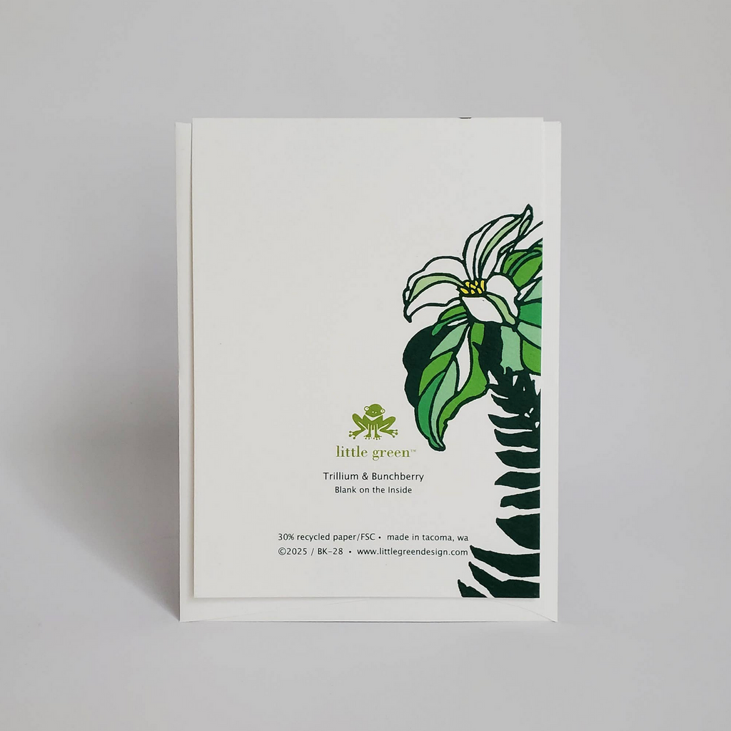 Botanical Spring Trillium Blank Note Card / Greeting Card
