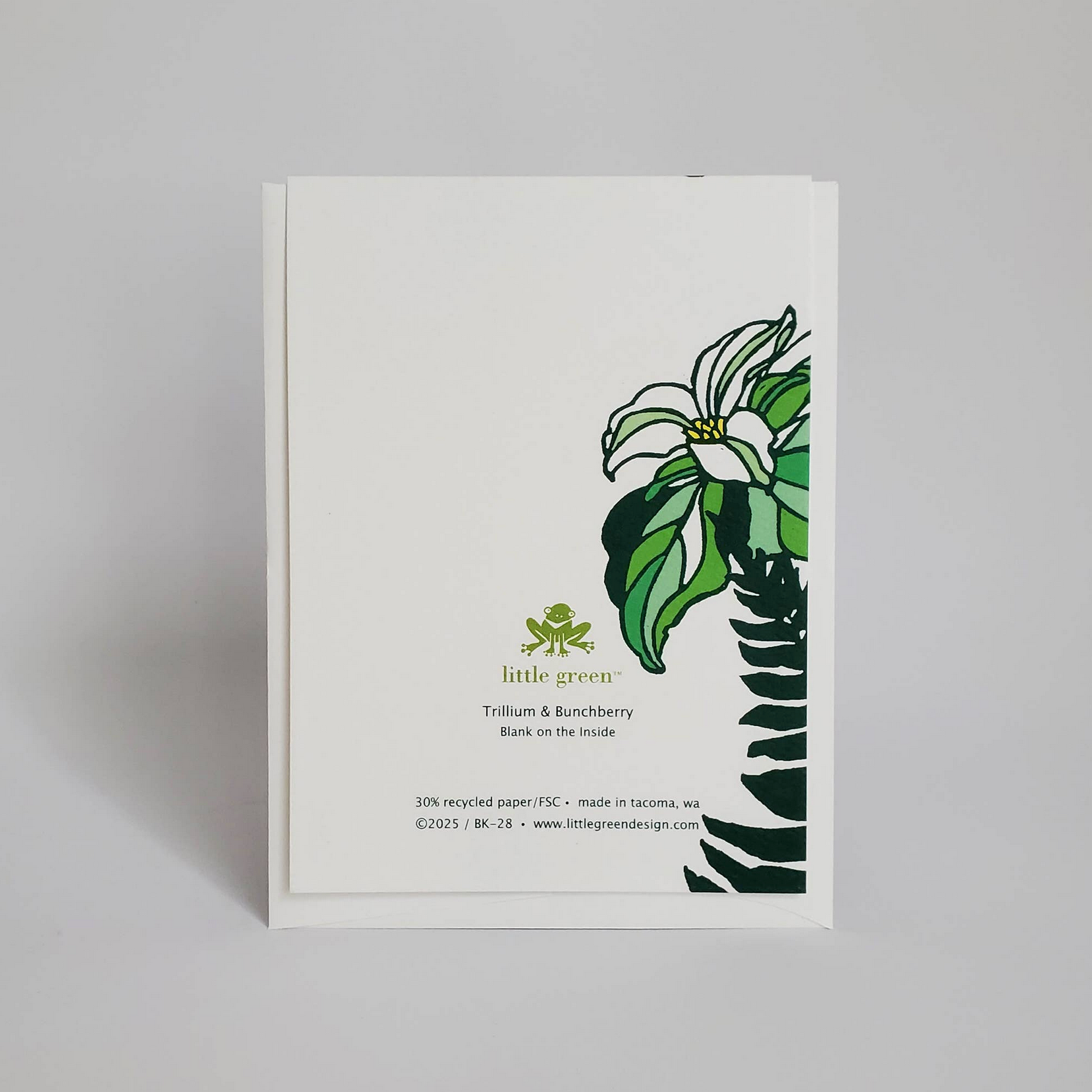 Botanical Spring Trillium Blank Note Card / Greeting Card