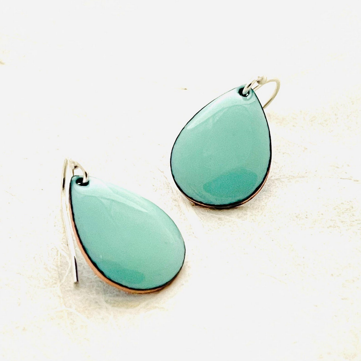 Small Robins Egg Blue Teardrop Earrings