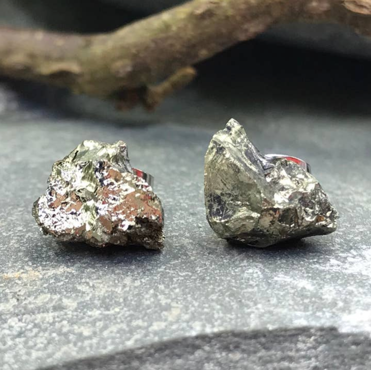 Earth Play Raw Gemstone Sterling Silver Stud Earrings