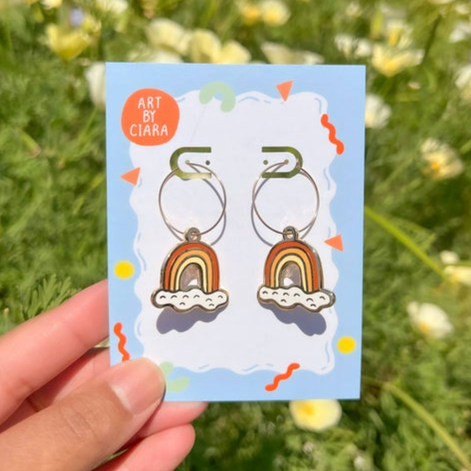 Gold Filled Rainbow (RUST) Hoop Earrings