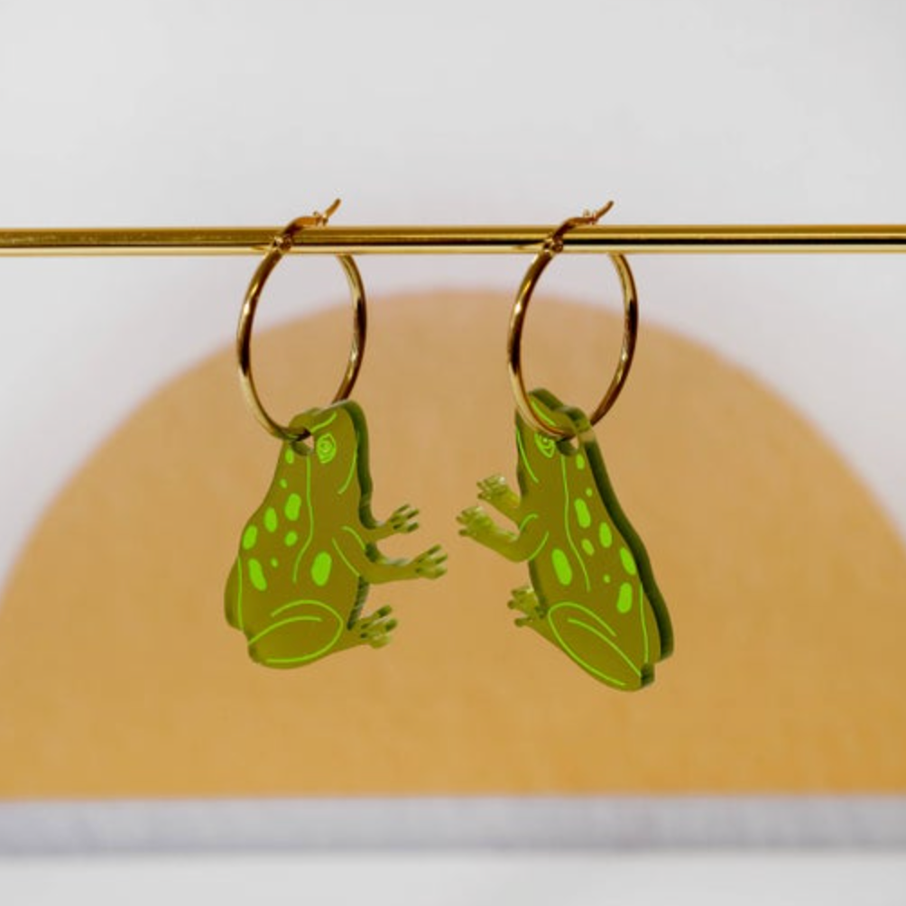 Frog Hoop Earrings