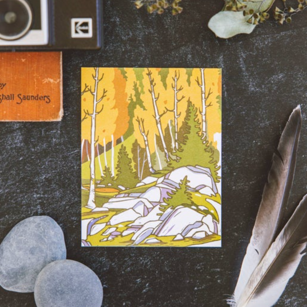 Fall Aspen Landscape Blank Notecard / Fine Art Greeting Card