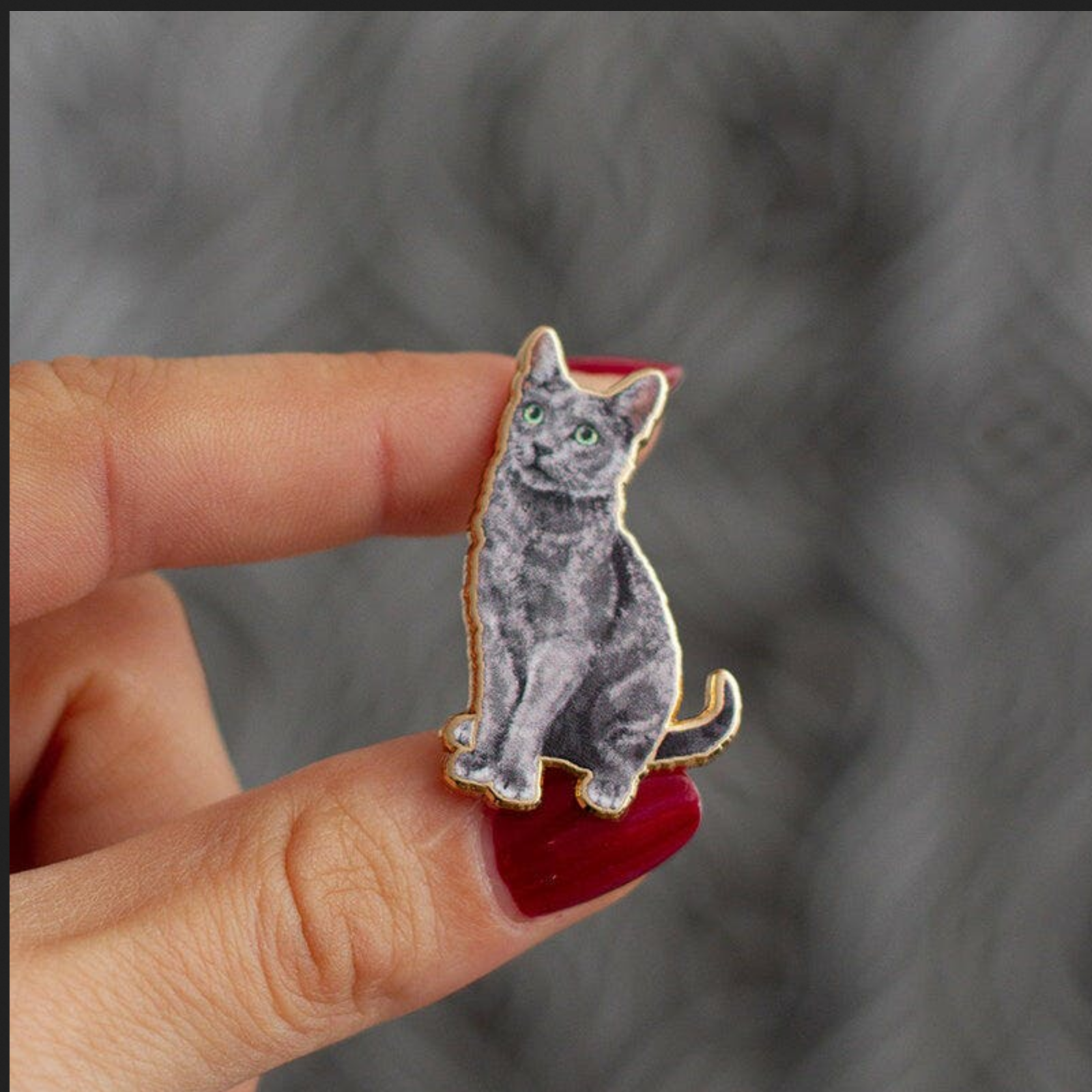 Russian Blue Cat Enamel Pin
