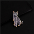 Russian Blue Cat Enamel Pin