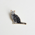 Gray Tabby Cat Enamel Pin