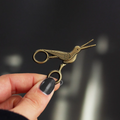Embroidery Crane Interactive Scissors Enamel Pin