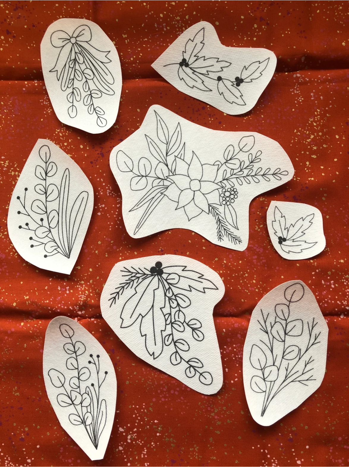 Holiday Botanicals Stick and Stitch Embroidery Patterns