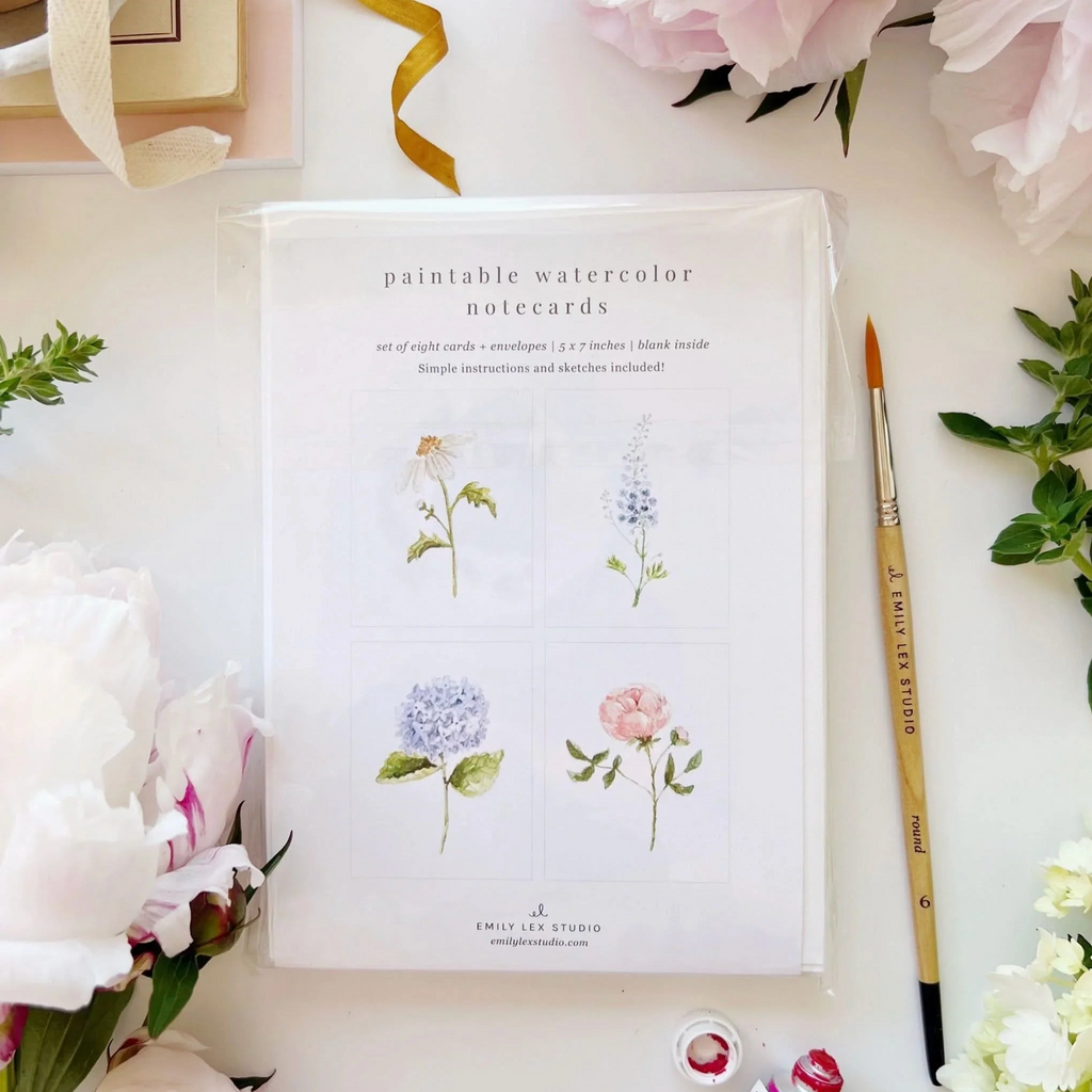 Garden Flowers Paintable Notecards