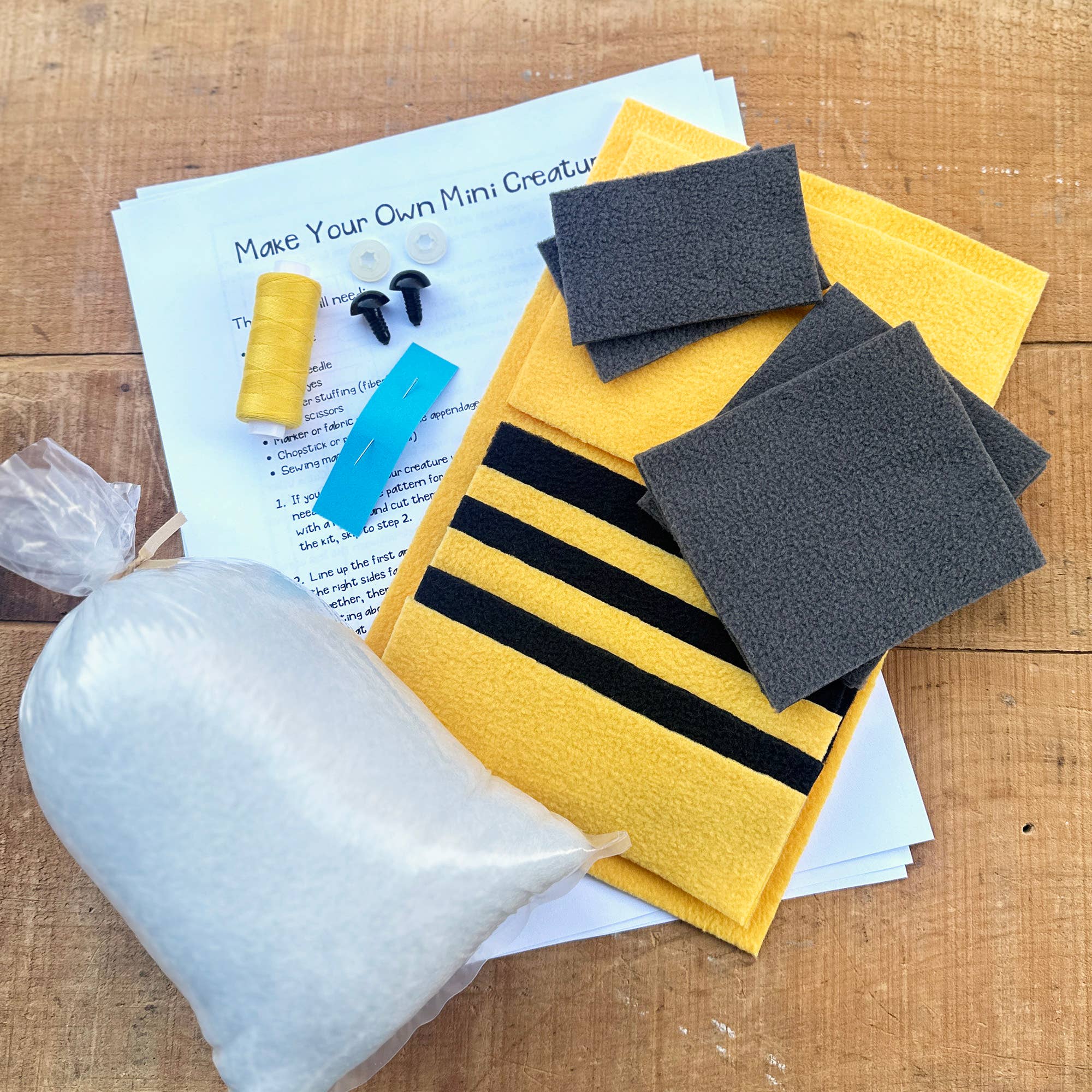 Mini Creature DIY Plush Sewing Kit - Yellow