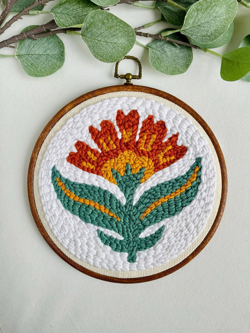 Scandi Floral Punch Needle Embroidery DIY Kit for Beginners