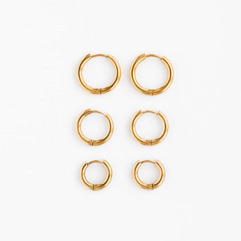 Endless Hoop Stud Earrings - Hypoallergenic, Flat Back, Girl
