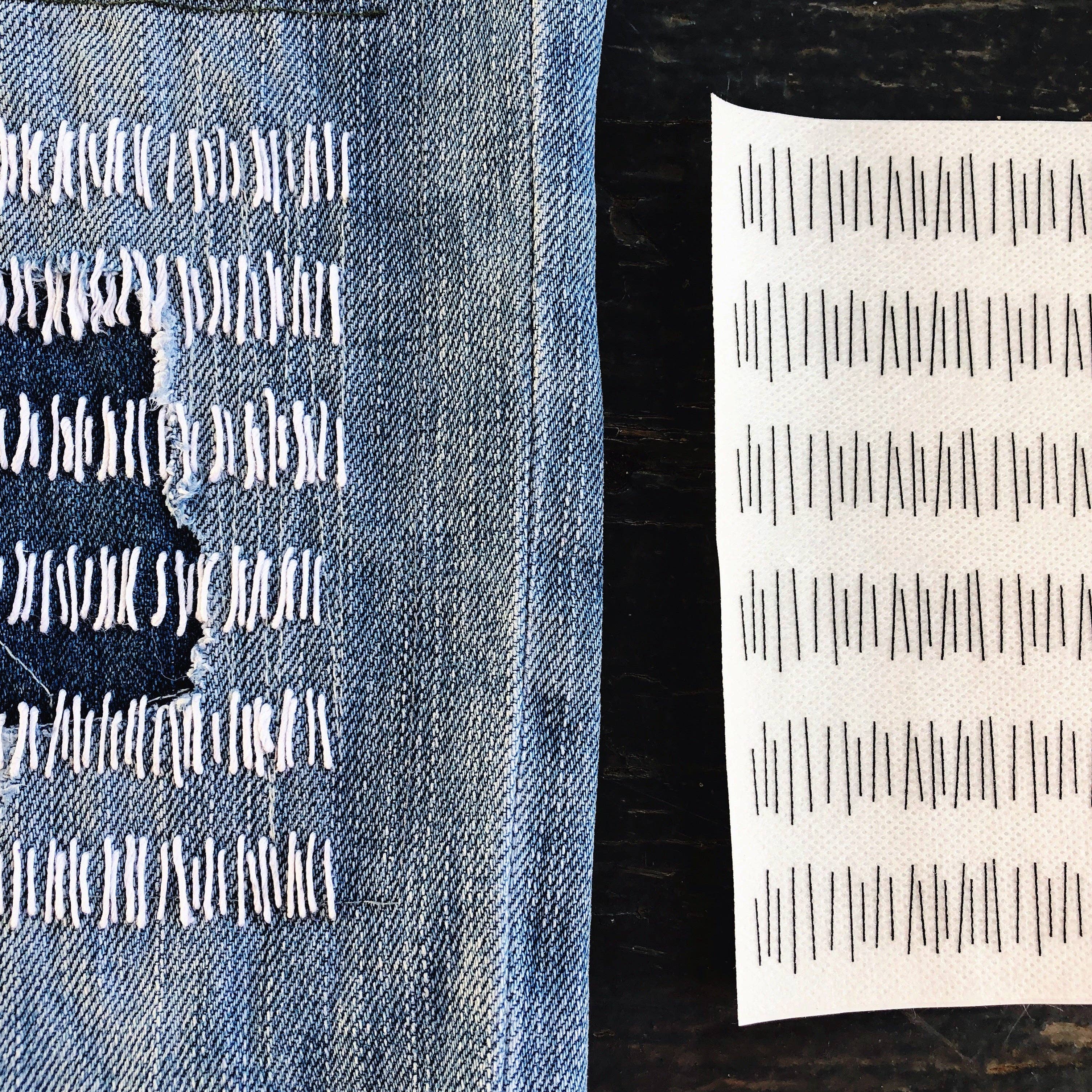Washable Mending Transfers Set #2 Red Patterns