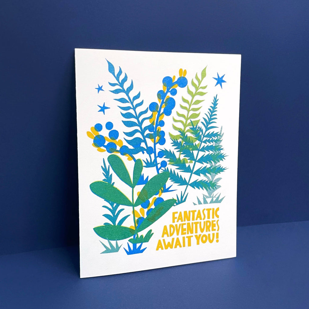 Fantastic Adventures - Forest Fern Risograph Card