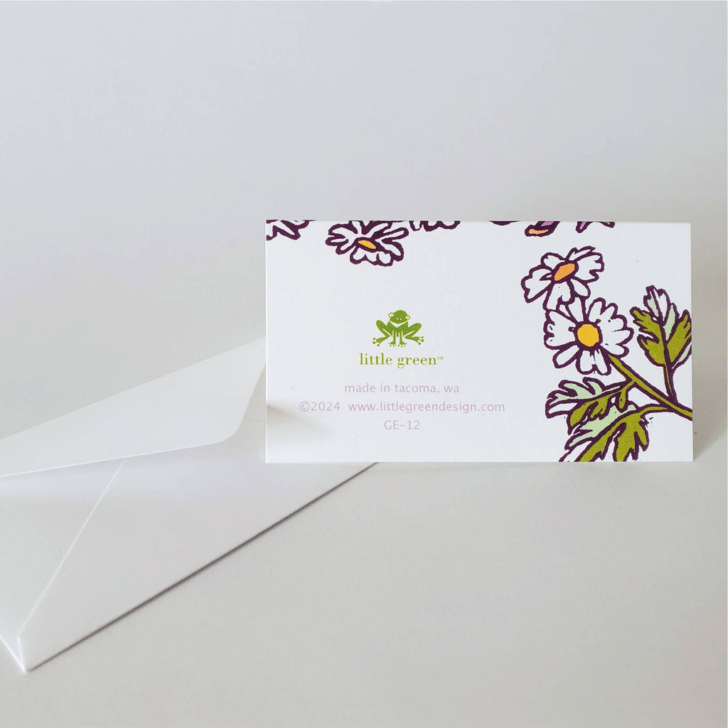 Daisy Flower Mini Note Card, Florist Gift Tag