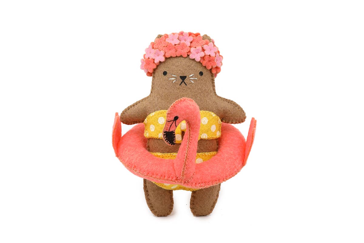 Flamingo Cat Felt Doll Kit