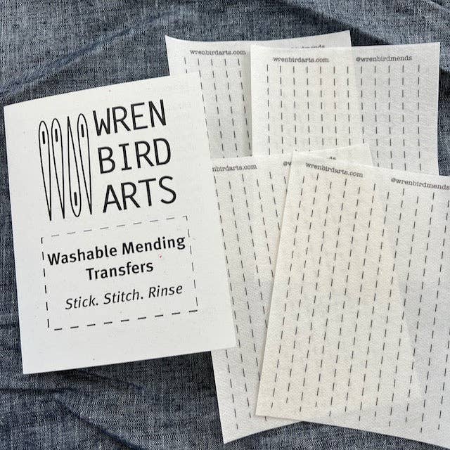 Simple Lined Sashiko Style Washable Mending Patterns