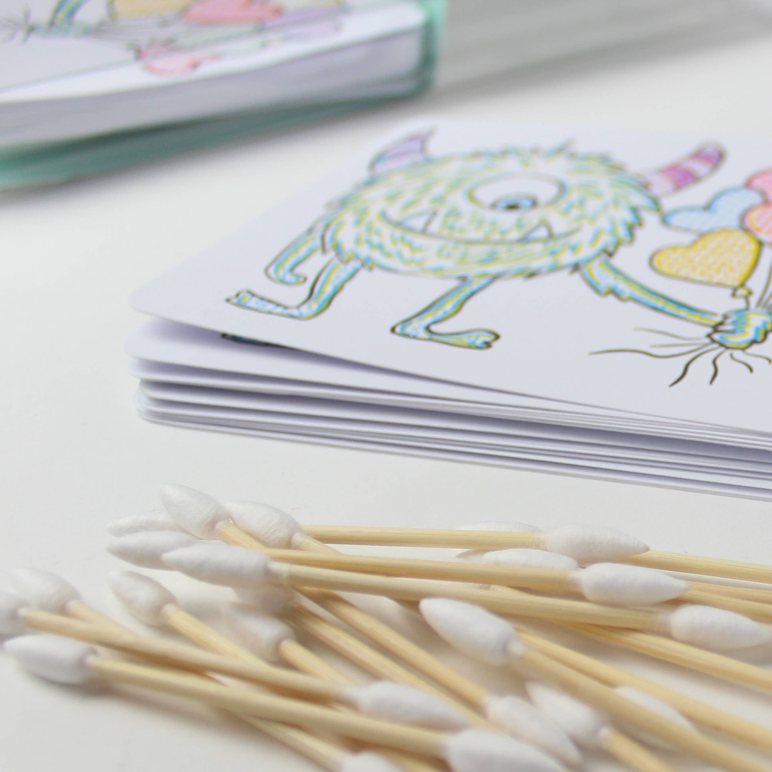 Paint with Water Valentine Cards - Monster