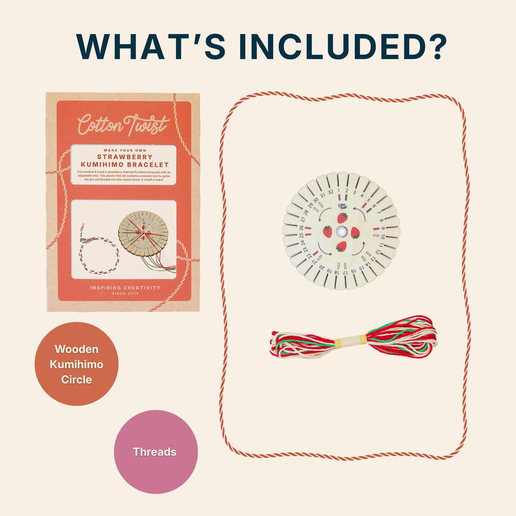 Make Your Own Strawberry Kumihimo Bracelet Kit
