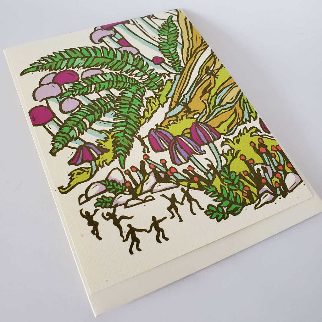 Fall Fairy Mushroom Birthday Greeting Card