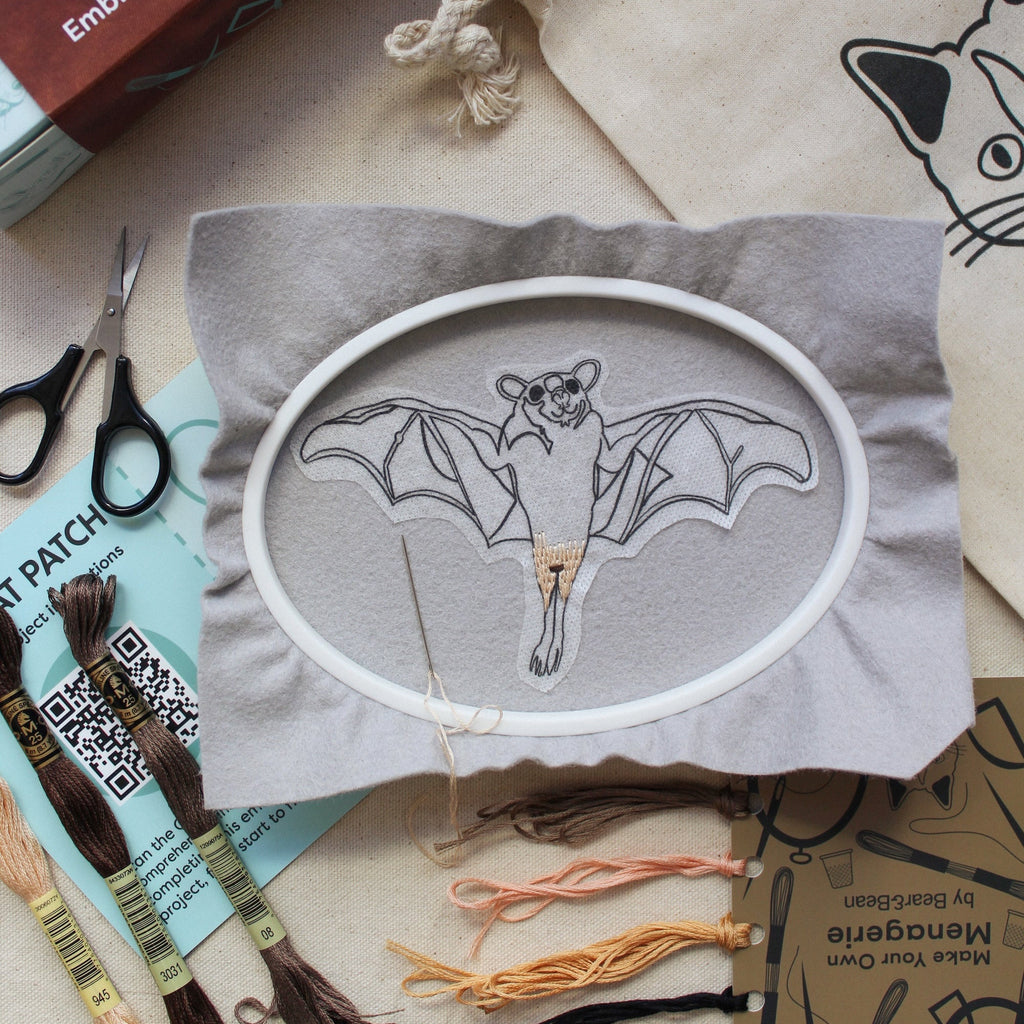 Embroider a Bat Patch March 28th, 2-4pm