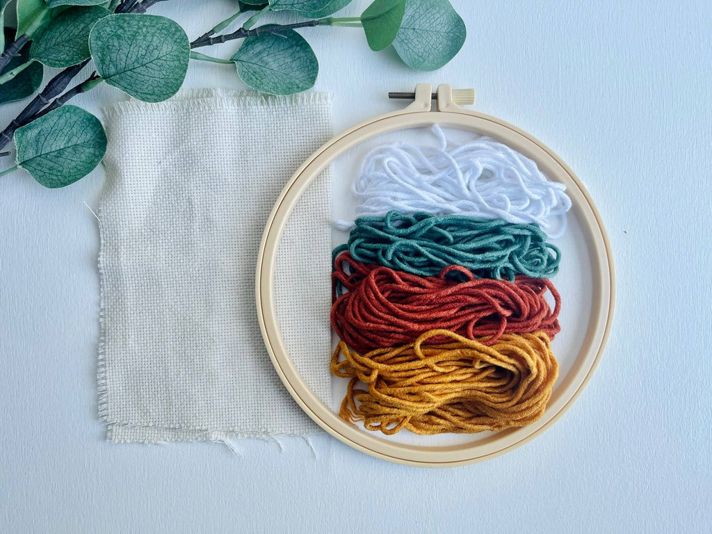 Scandi Floral Punch Needle Embroidery DIY Kit for Beginners