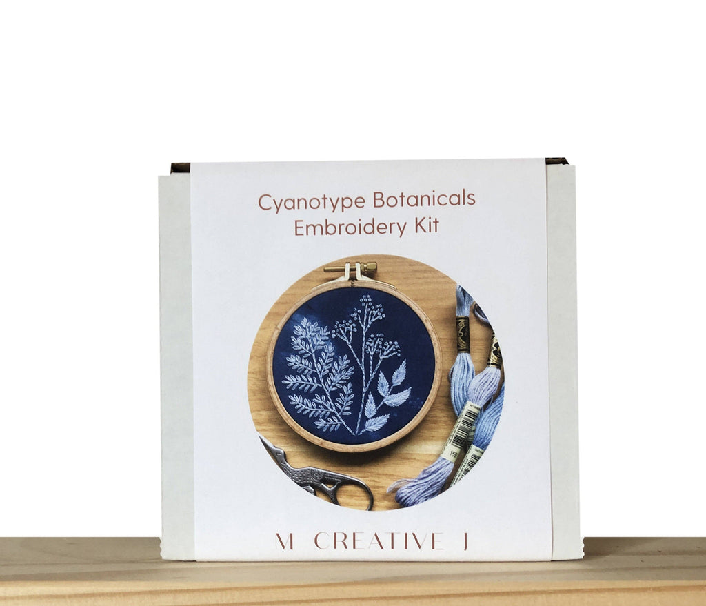 Cyanotype Botanicals - Botanical Embroidery Kit for Beginners