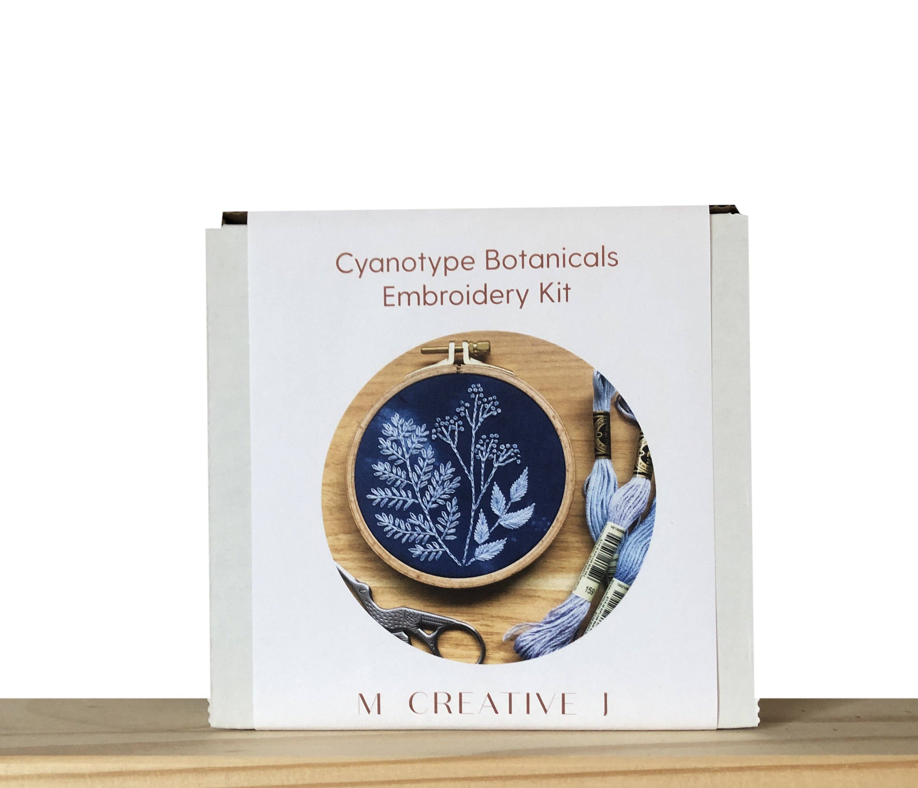 Cyanotype Botanicals - Botanical Embroidery Kit for Beginners