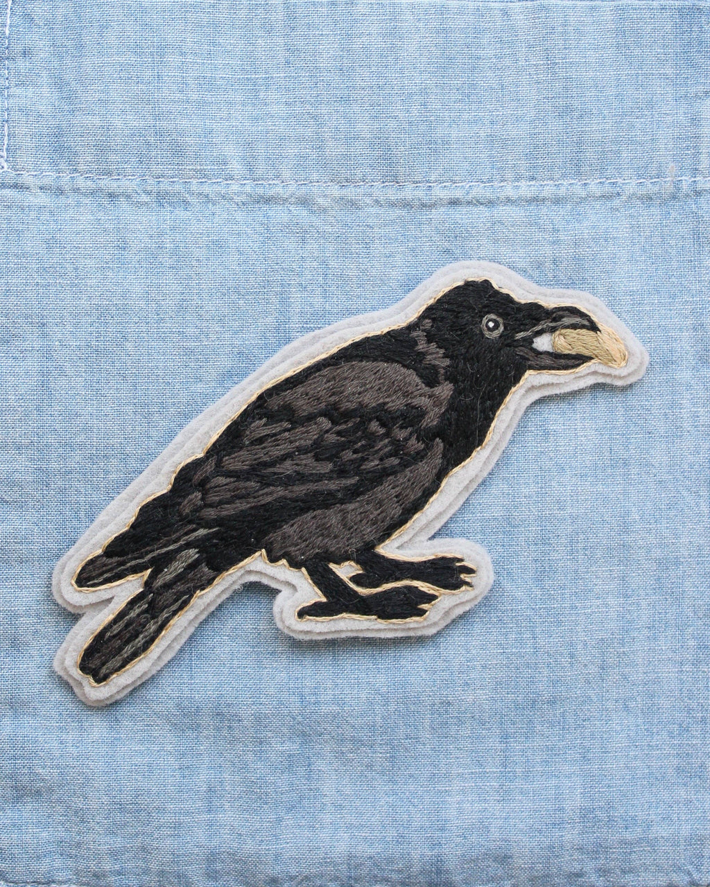 Crow Embroidered Patch Kit