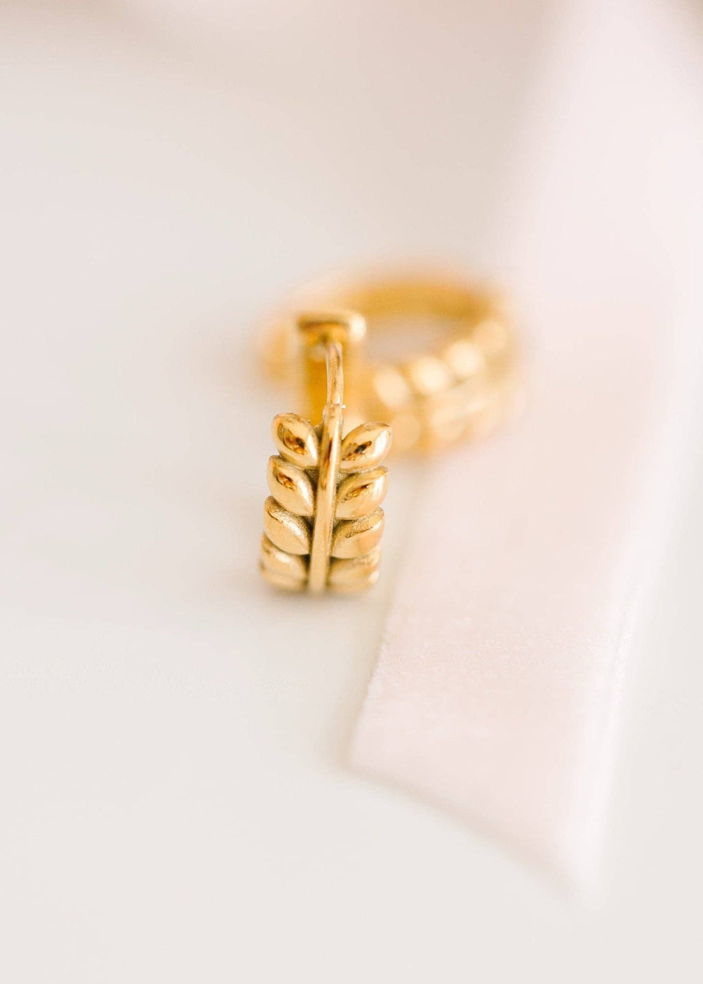 Leaf Huggies Earrings