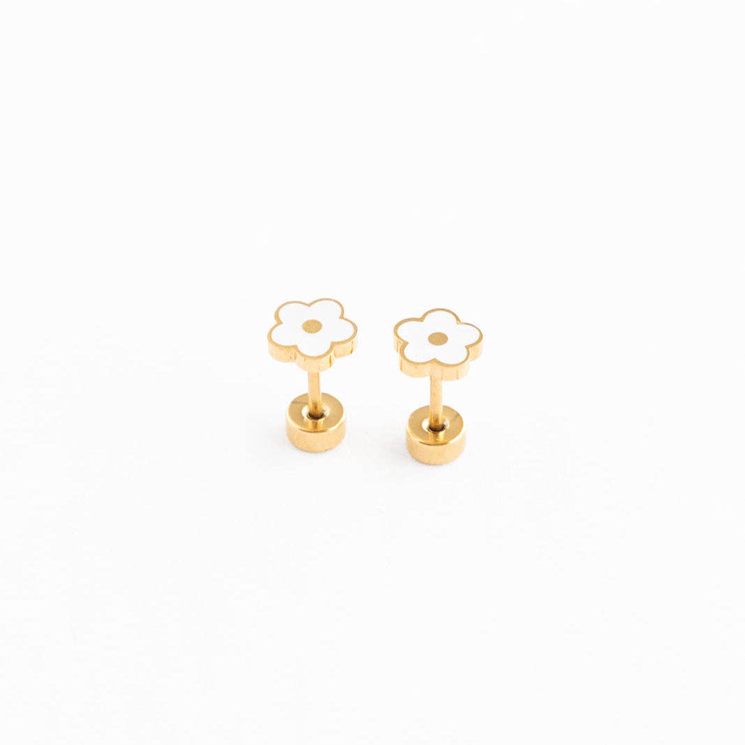 Lilac Petite Flower Earrings