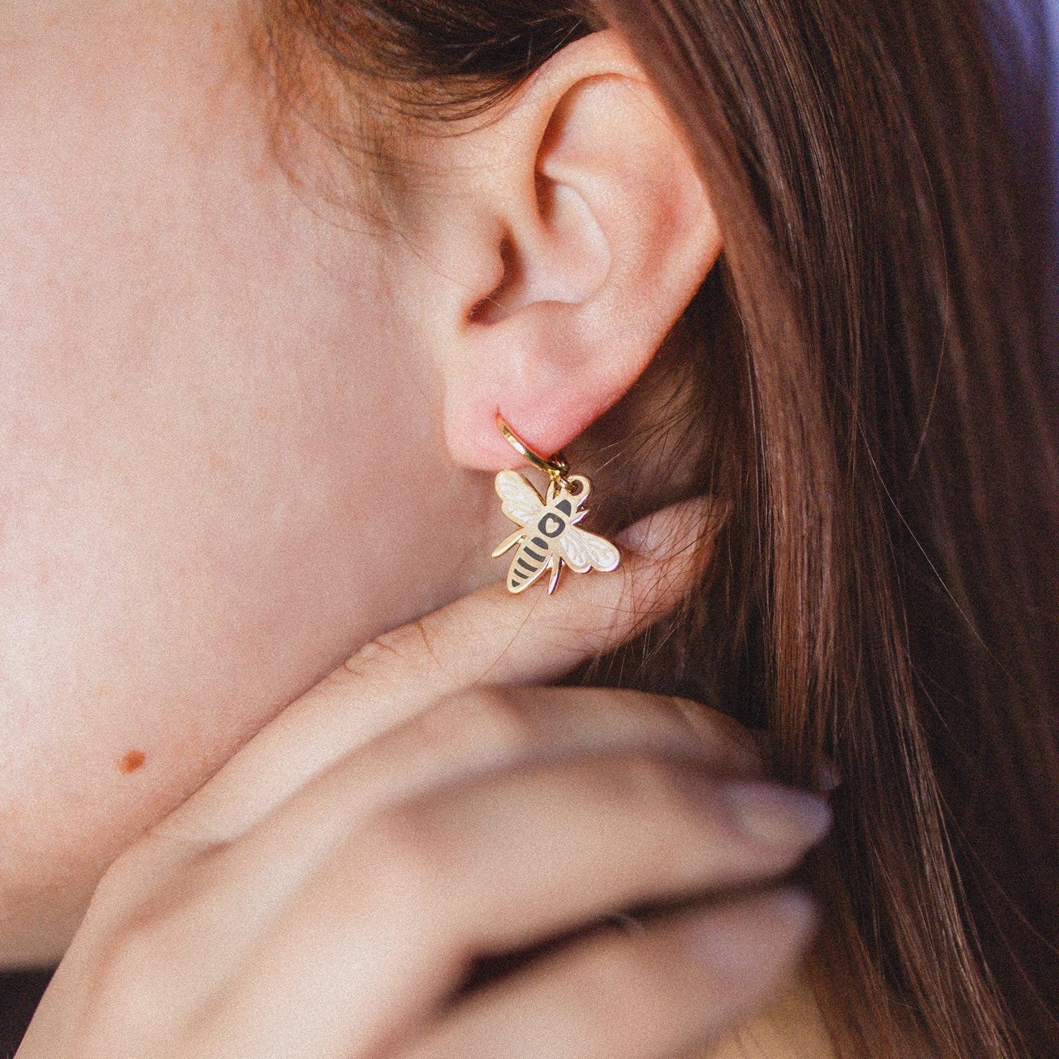 Bee Huggie Hoop Earrings