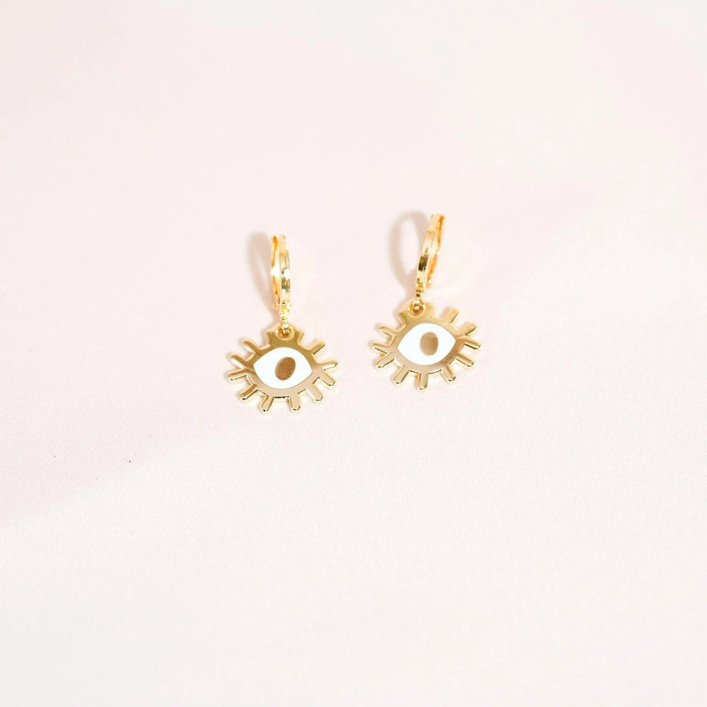 Eye Huggie Hoop Earrings