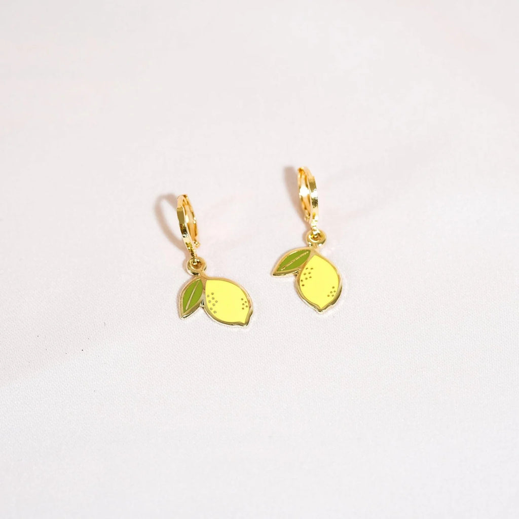Lemon Huggie Hoop Earrings