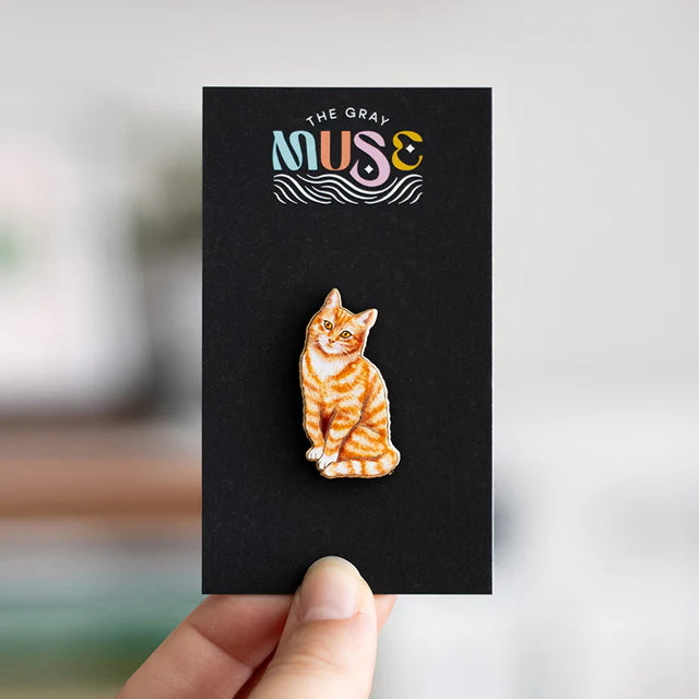 Orange Cat v2 Enamel Pin