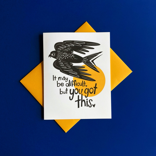You Got This Bird - Encouragement Risograph Greeting Card